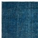 Contemporary Handmade Turkish Wool Area Rug in Navy Blue