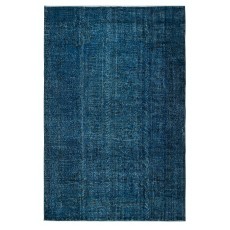 Contemporary Handmade Turkish Wool Area Rug in Navy Blue