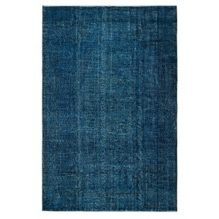 Contemporary Handmade Turkish Wool Area Rug in Navy Blue