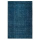 Contemporary Handmade Turkish Wool Area Rug in Navy Blue