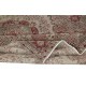 Vintage Handmade Turkish Wool Area Rug in Beige and Red Color
