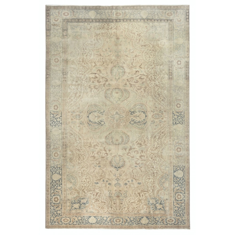 Vintage Hand Knotted Turkish Area Rug for Living Room and Dining Room