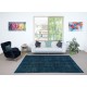 Modern Area Rug in Solid Navy Blue, Hand-woven and Hand-knotted in Turkey