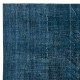 Modern Area Rug in Solid Navy Blue, Hand-woven and Hand-knotted in Turkey