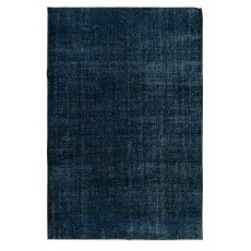 Handmade Navy Blue Area Rug for Living Room, Modern Turkish Carpet for Dining Room