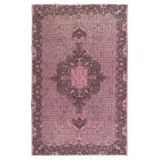 Pink Color Handmade Wool Area Rug from Turkey. Great 4 Modern Interiors