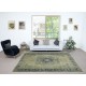 Decorative Hand Knotted Turkish Wool Area Rug in Green Color
