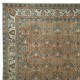 Vintage Handmade Turkish Wool Area Rug with Floral Design