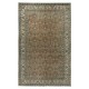 Vintage Handmade Turkish Wool Area Rug with Floral Design