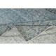 Blue Color Over-Dyed Rug. Handmade Turkish Rug with Floral Design, Modern Home Decoration