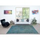 Teal Blue Area Rug for Modern Interiors, Handmade in Turkey