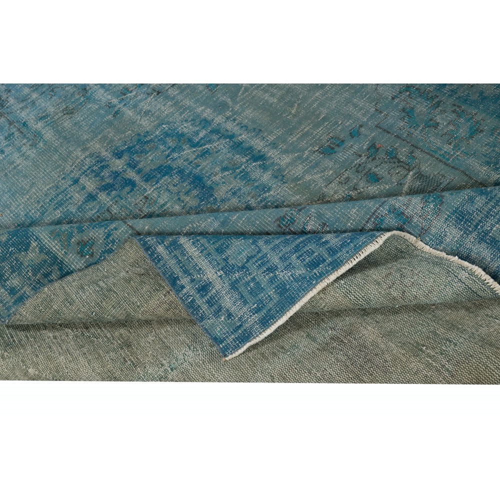 Teal Blue Area Rug for Modern Interiors, Handmade in Turkey