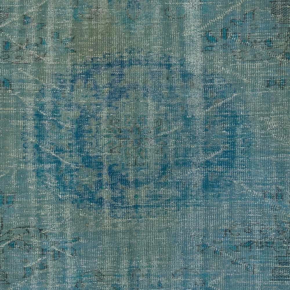 Teal Blue Area Rug for Modern Interiors, Handmade in Turkey