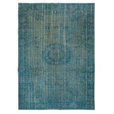 Teal Blue Area Rug for Modern Interiors, Handmade in Turkey
