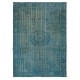 Teal Blue Area Rug for Modern Interiors, Handmade in Turkey