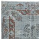 Vintage Handmade Turkish Area Rug redyed in Blue Color for modern interiors