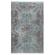Vintage Handmade Turkish Area Rug redyed in Blue Color for modern interiors