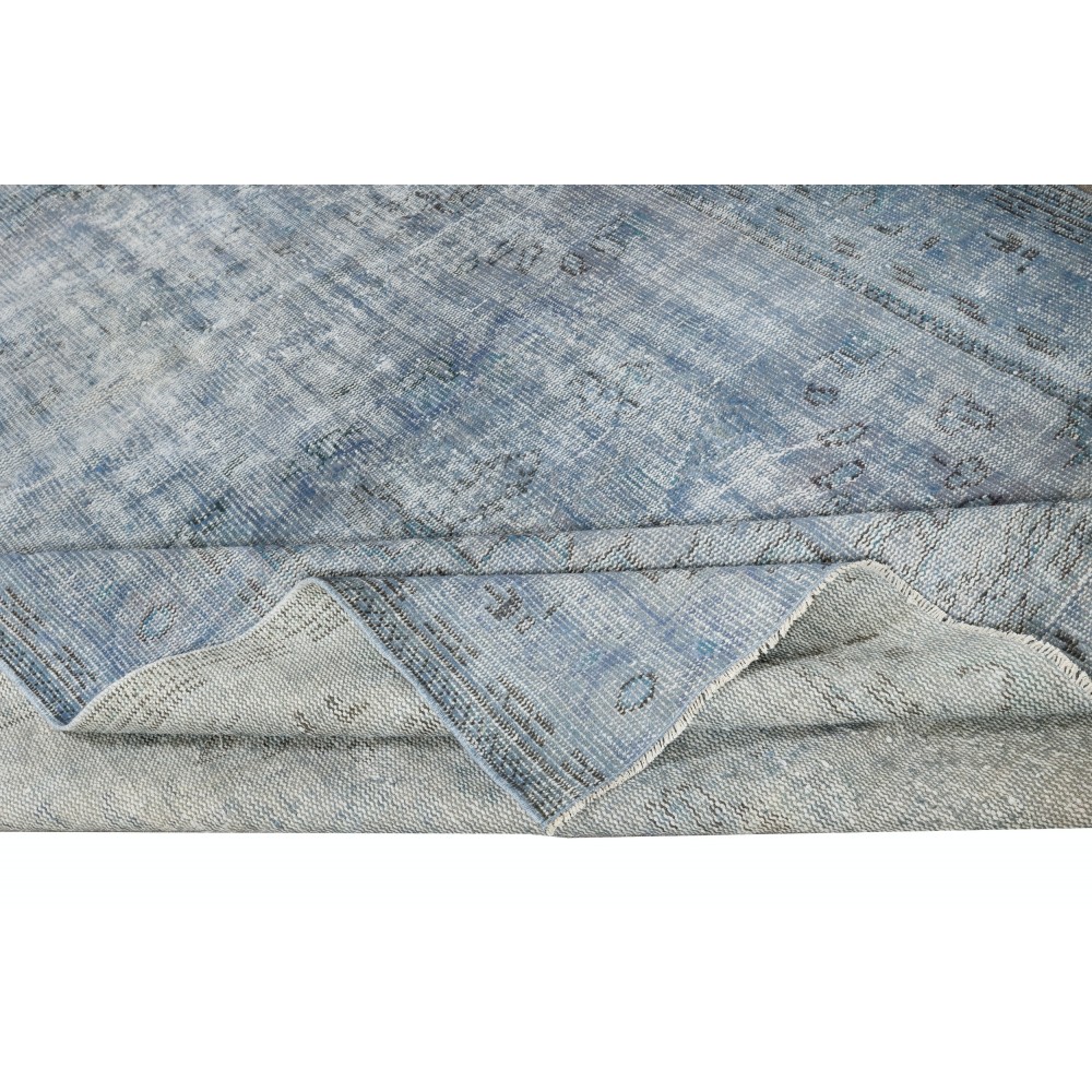 Blue Area Rug for Modern Interiors, Handmade in Turkey