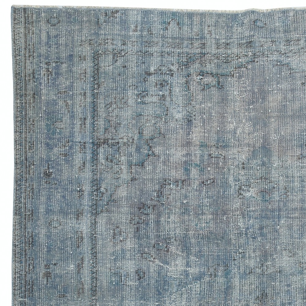 Blue Area Rug for Modern Interiors, Handmade in Turkey