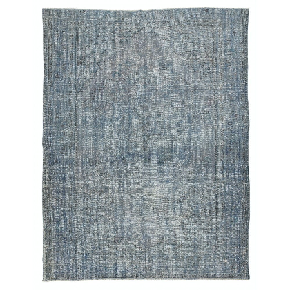 Blue Area Rug for Modern Interiors, Handmade in Turkey