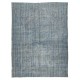 Blue Area Rug for Modern Interiors, Handmade in Turkey