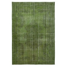 Green Handmade Area Rug for Living Room. Shabby Chic Turkish Carpet for Entrance, Bedroom & Dining Room