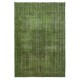 Green Handmade Area Rug for Living Room. Shabby Chic Turkish Carpet for Entrance, Bedroom & Dining Room