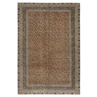 Vintage Handmade Turkish Area Rug with Floral Design