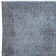 Blue Color Over-Dyed Rug. Handmade Turkish Rug. Modern Home Decor