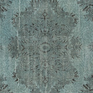 Contemporary Hand Knotted Turkish Area Rug Re-Dyed in Light Blue Color Contemporary Hand Knotted Turkish Area Rug Re-Dyed in Light Blue Color