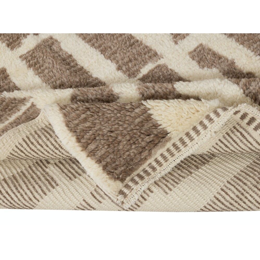 Contemporary Handmade Tulu Rug Made of Natural Brown & Beige Wool