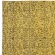 Vintage Handmade Floral Patterned Turkish Area Rug dyed in Yellow 4 Modern Interiors