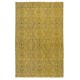 Vintage Handmade Floral Patterned Turkish Area Rug dyed in Yellow 4 Modern Interiors