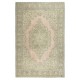 One-of-a-pair Vintage Area Rug with Medallion Design. Handmade Turkish Carpet