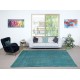Teal Blue Area Rug for Modern Interiors, Handmade in Turkey