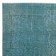 Teal Blue Area Rug for Modern Interiors, Handmade in Turkey