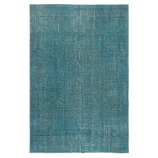 Teal Blue Area Rug for Modern Interiors, Handmade in Turkey
