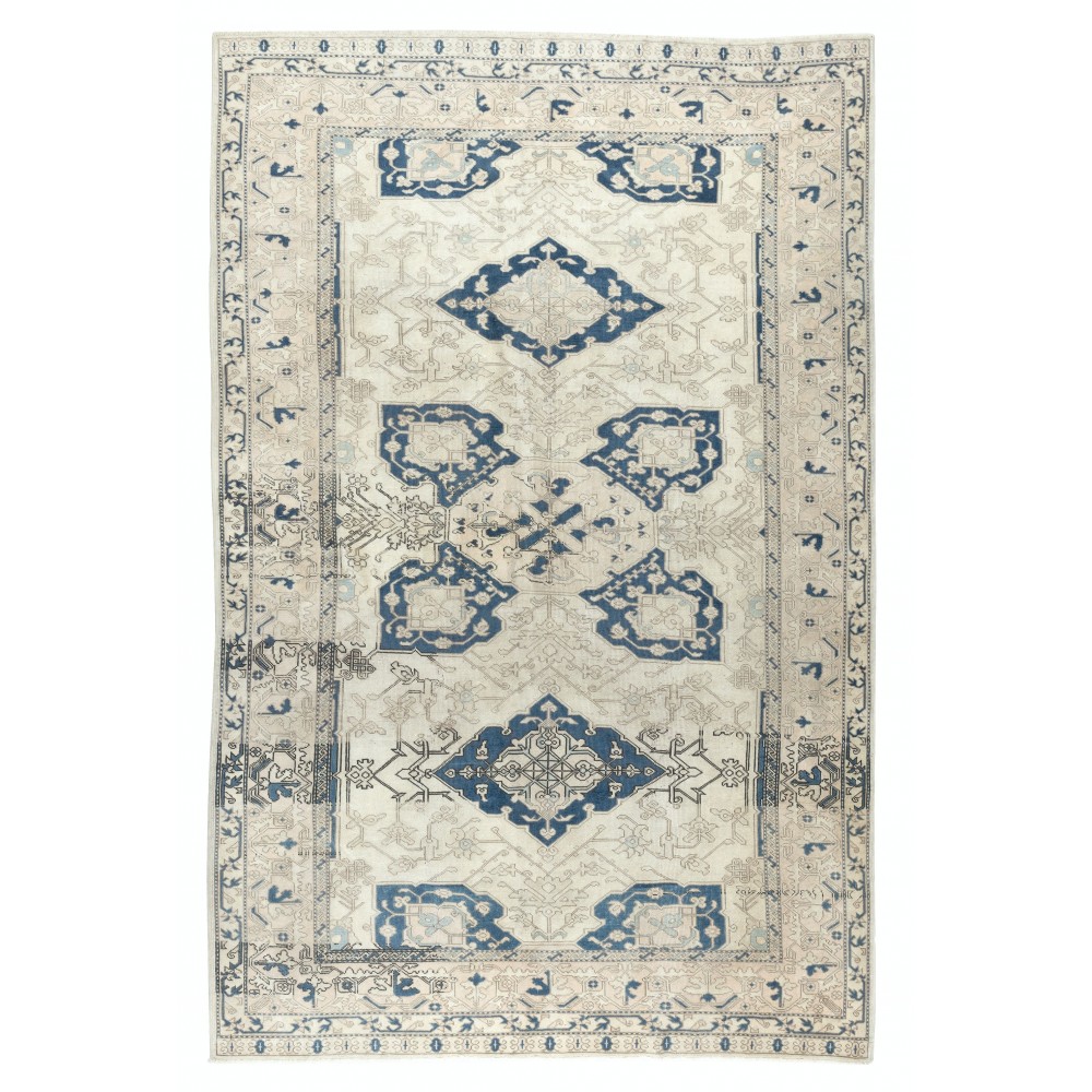 Decorative Vintage Handmade Turkish Area Rug, 100% Wool