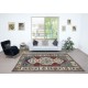 Hand Knotted Vintage Turkish Area Rug with Geometric Medallion Design