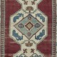 Hand Knotted Vintage Turkish Area Rug with Geometric Medallion Design
