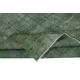 Contemporary Handmade Low Pile Turkish Wool Area Rug in Green Color