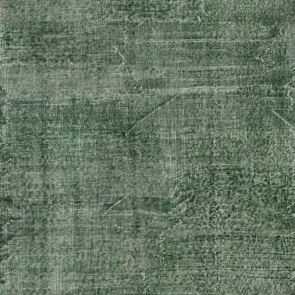Contemporary Handmade Low Pile Turkish Wool Area Rug in Green Color