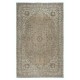 Vintage Turkish Wool Area Rug in Muted Colors, One-of-a-kind Handmade Large Carpet
