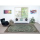 Hand Knotted Turkish Wool Area Rug in Blue Color, Contemporary Medallion Design Carpet