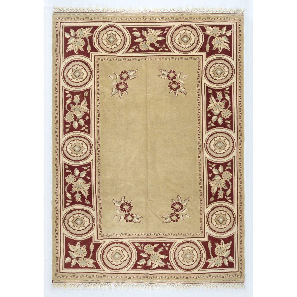 Unusual Vintage Handmade Turkish Deco Rug, 100% Wool