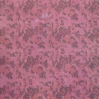Modern Handmade Turkish Wool Area Rug with Floral Design and Pink Solid Border