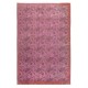 Modern Handmade Turkish Wool Area Rug with Floral Design and Pink Solid Border