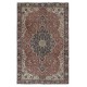 Vintage Handmade Wool Area Rug. One of a kind Turkish Carpet with Medallion Design