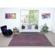 Vintage Handmade Turkish Area Rug redyed in Purple Color for modern interiors