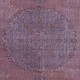 Vintage Handmade Turkish Area Rug redyed in Purple Color for modern interiors
